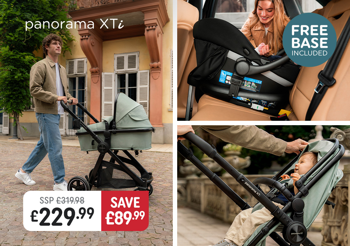 Panorama XTi by Babylo 2-in-1 Travel System Bundle with EnfaSafe Car Seat and ISOFix Base