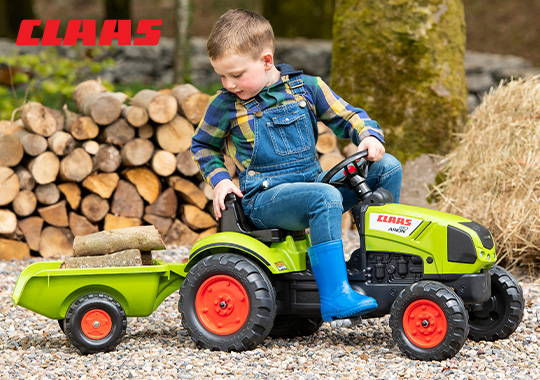 Falk CLAAS Tractor Push-Along Ride On with Trailer