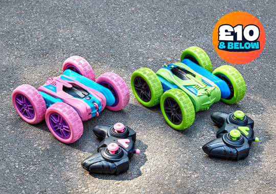 Spin n' Stunt Remote Control Car Pink & Green and Blue