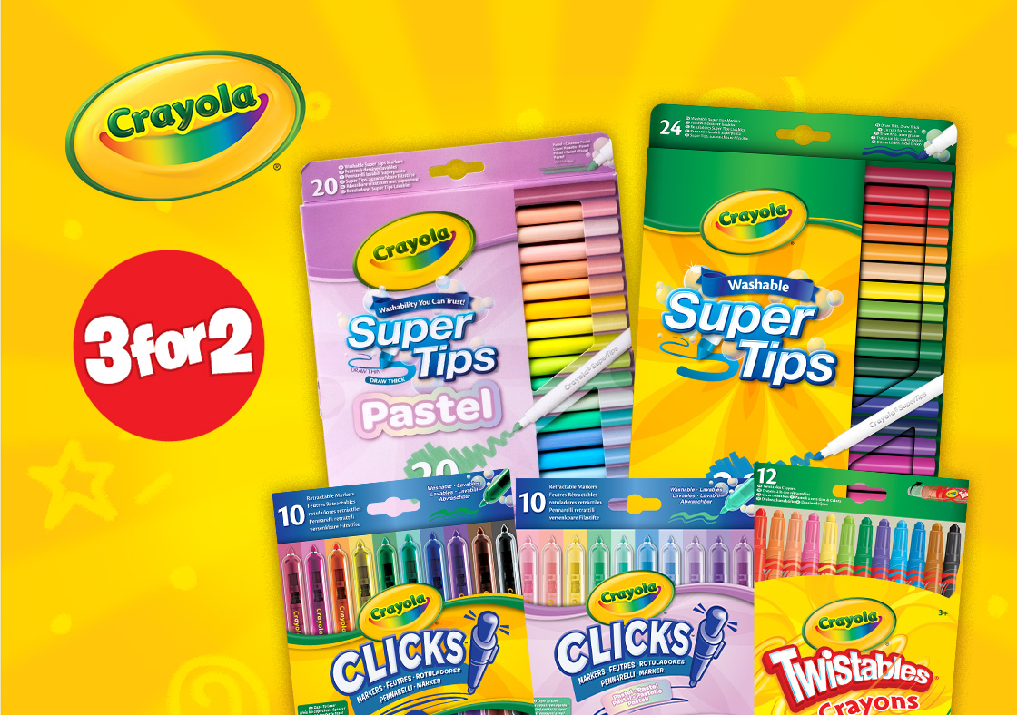 3 for 2 on All Crayola