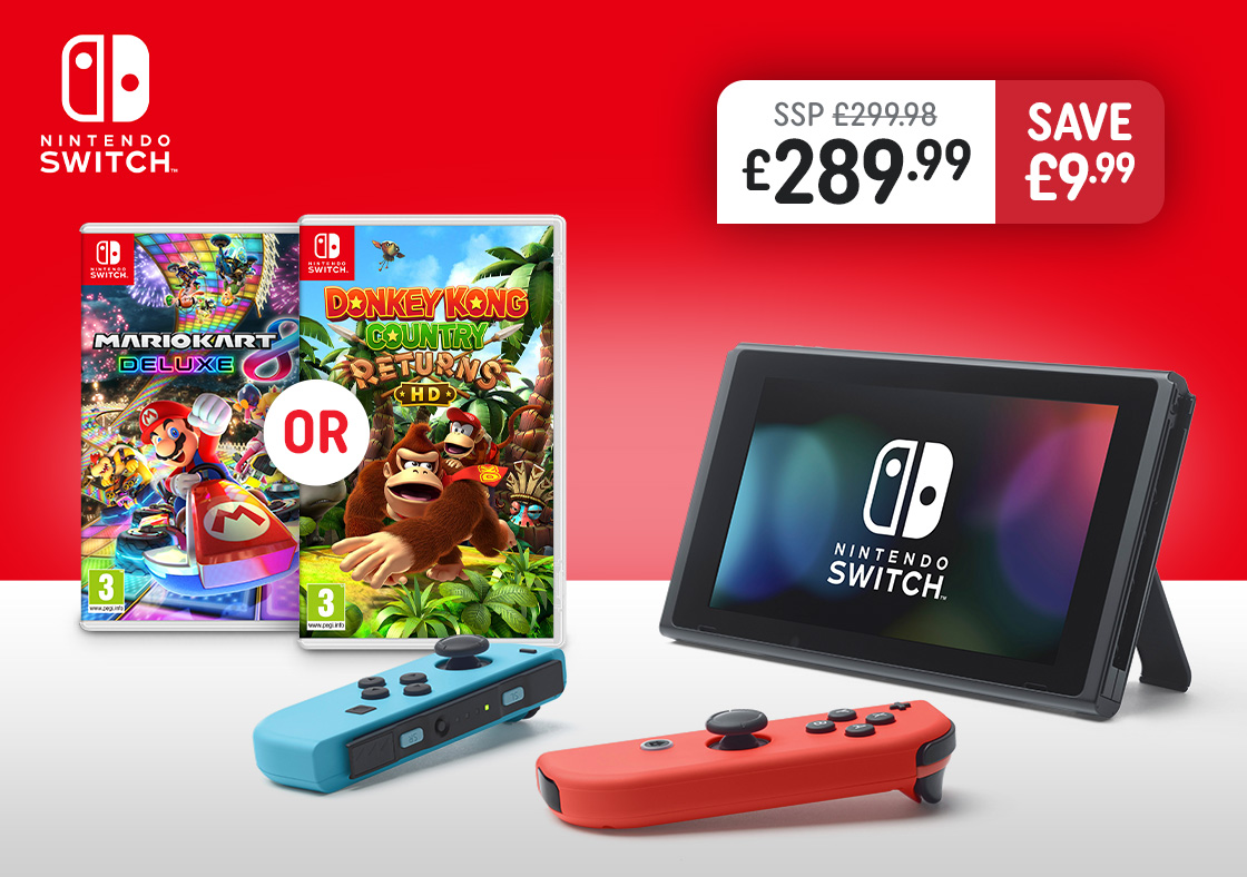 Nintendo Switch Neon Console & Select Game Bundle
