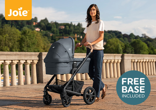 Joie Chrome DLX Trio 3-in-1 Travel System Bundle with i-Snug 2 Car Seat and ISOFix Base Moonlight