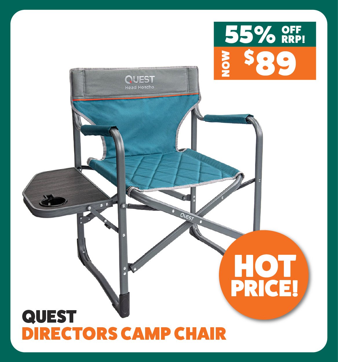 Quest Outdoors Head Honcho Directors Camp Chair