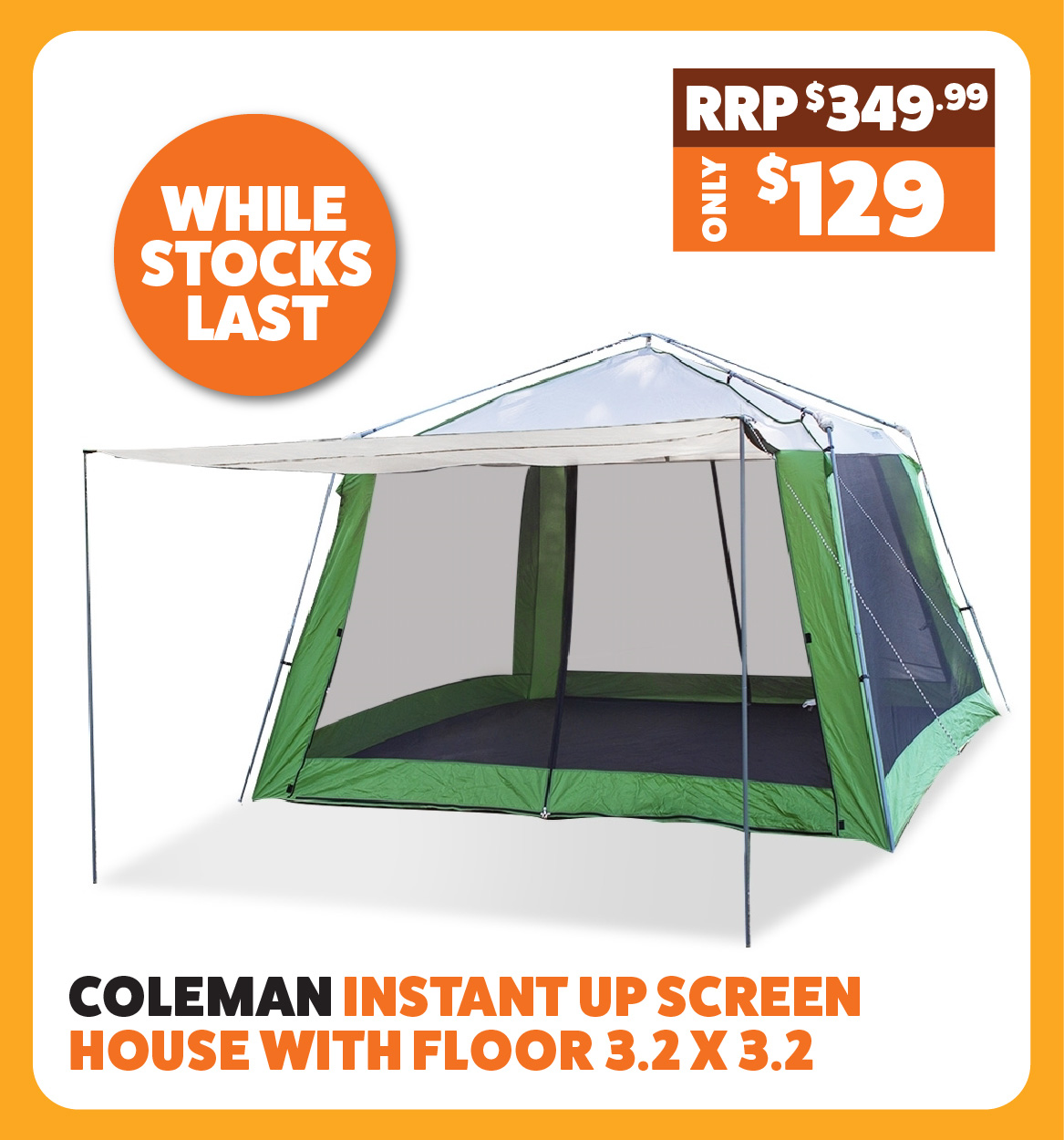 Coleman Instant Up Screen House with Floor 3.2 x 3.2