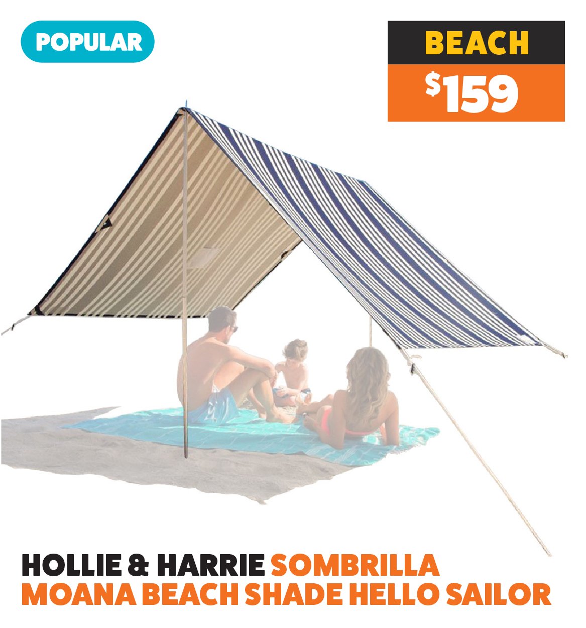 Hollie & Harrie Sombrilla Moana Beach Shade Hello Sailor