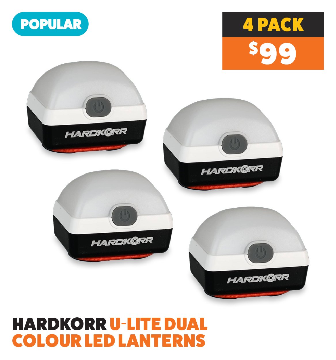 Hardkorr U−Lite Dual Colour LED Lanterns 4 Pack