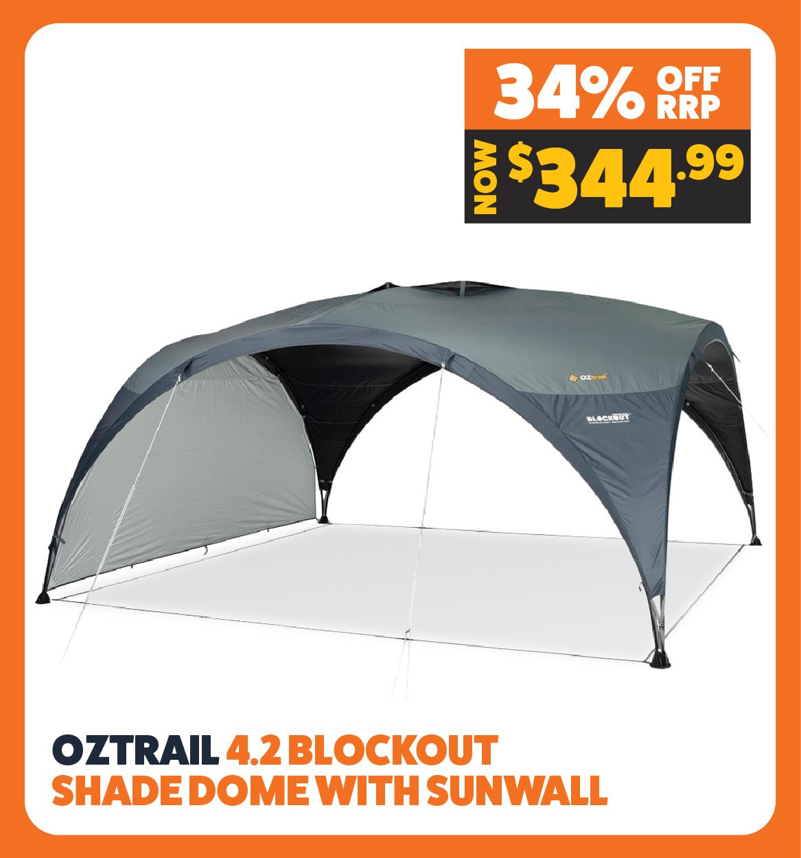  OZtrail 4.2 Blockout Shade Dome with Sunwall