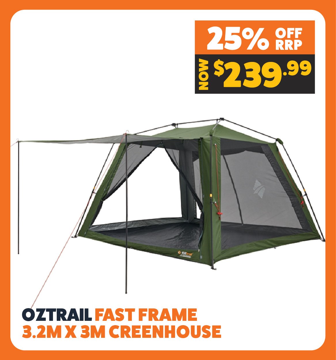OZtrail Fast Frame 3.2m x 3m Screenhouse