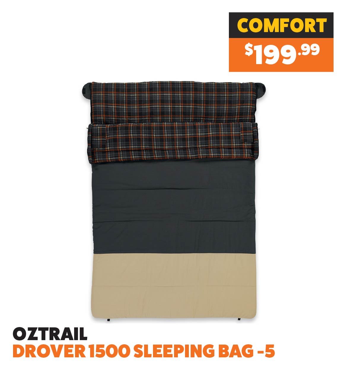 OZtrail Drover 1500 Sleeping Bag −5