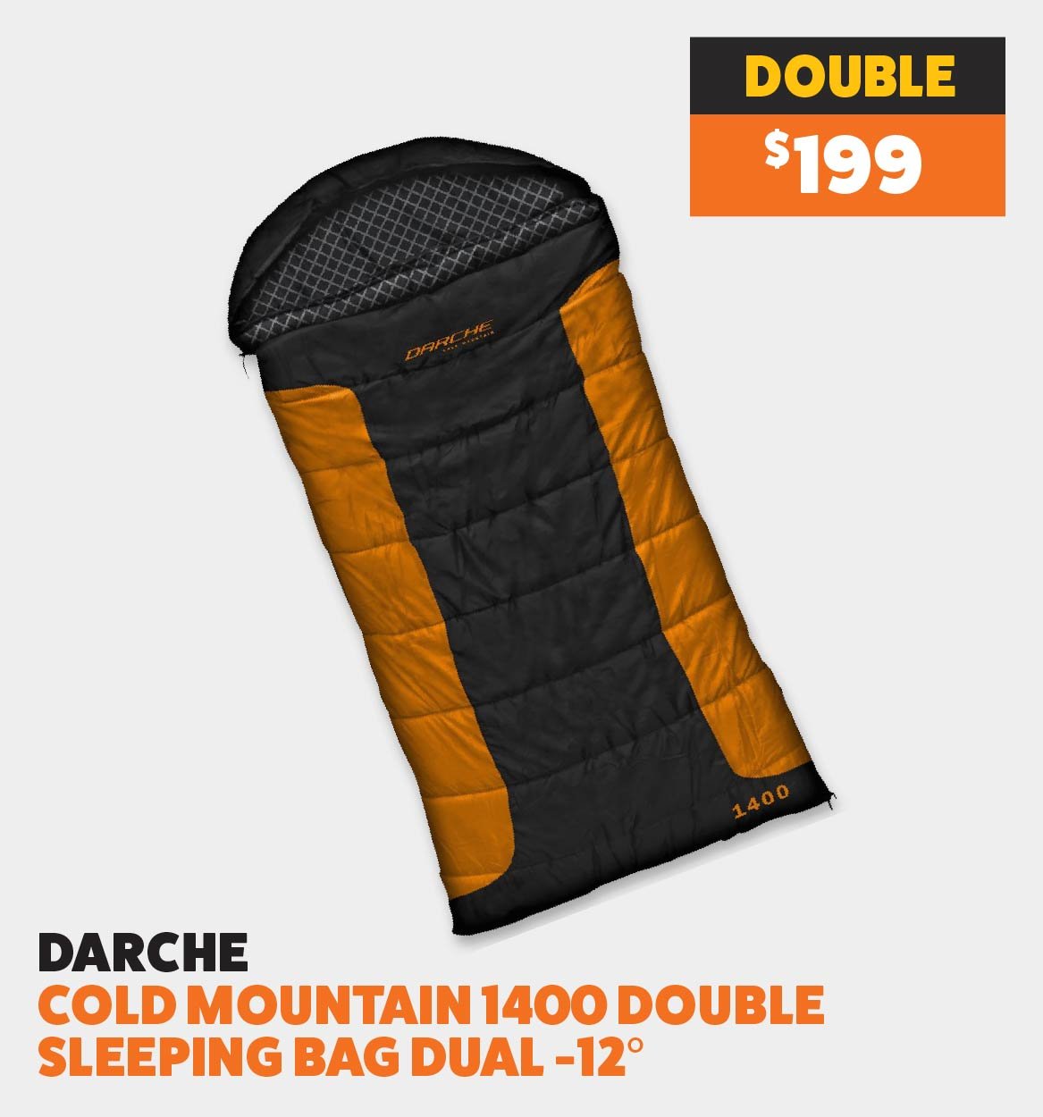 Darche Cold Mountain 1400 Double Sleeping Bag Dual −12°
