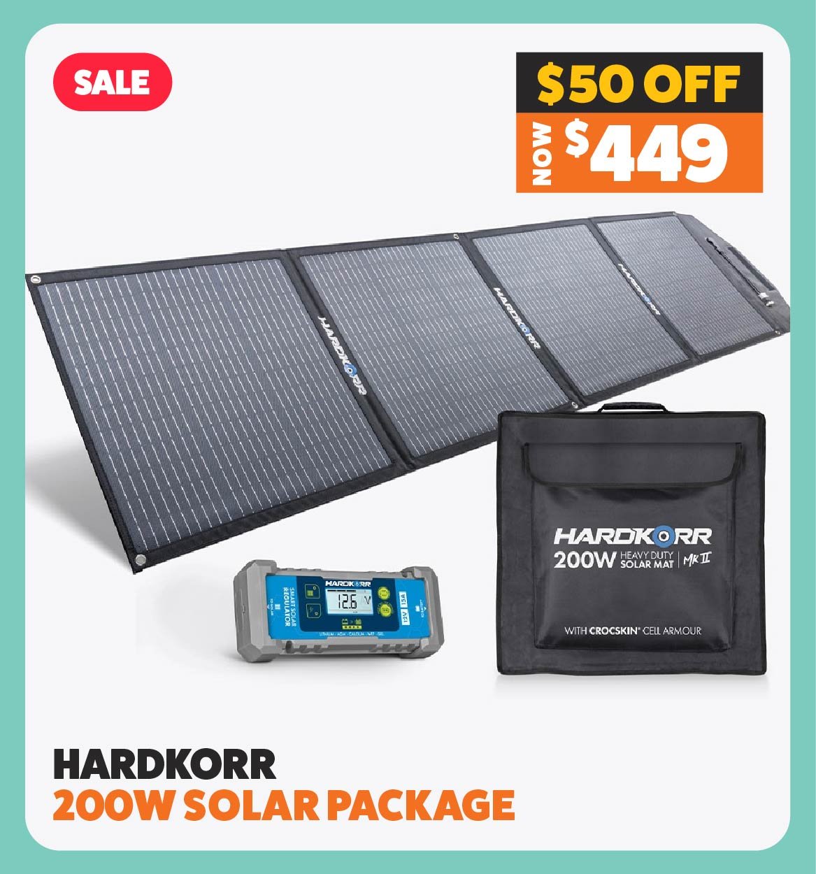 200W Heavy Duty Solar Mat MKII with 15A Lithium Compatible Regulator