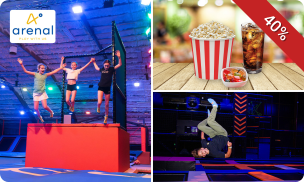 Toegang trampolinepark (120 minuten) + snoep of popcorn + drankje