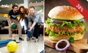 2 spelletjes bowlen + burger naar keuze