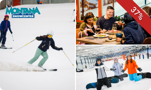 Avondticket incl. materialen + 3-gangendiner bij Montana Snowcenter