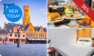 Overnachting voor 2 + ontbijt + late check-out nabij Brugge