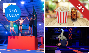 Toegang trampolinepark (120 minuten) + popcorn + drankje