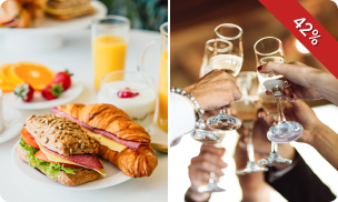 Uitgebreid ontbijtbuffet + glas bubbels