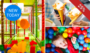 Toegang binnenspeeltuin PretPlek + Capri-Sun + evt. chips, poffertjes, croque of friet met snack