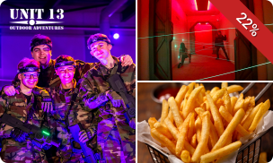 Lasergame (1 of 2 uur) + friet + eventueel Laser Maze (1 uur)