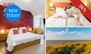 Overnachting voor 2 + ontbijt + welkomstdrankje + late check-out aan de Belgische kust