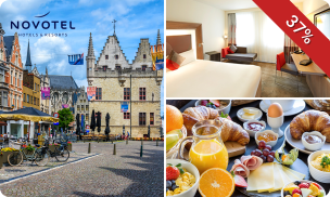Overnachting voor 2 + ontbijt + late check-out in hartje Mechelen