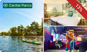1 of 2 overnachtinge(n) voor 2 + ontbijt in Center Parcs Hotel De Vossemeren