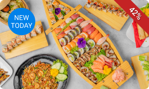 Sushibox + loempia's (2 pers.) of 2-gangendiner (2 pers.) bij Nankai Sushi