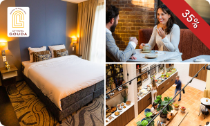 Overnachting(en) voor 2 + ontbijt + late check-out in hartje Gouda