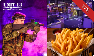 Lasergame (1 of 2 uur) evt. met Laser Maze (1 uur) + friet