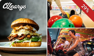 Bowlen (50 min) + 80 arcade-credits + diner bij O´Learys Hasselt
