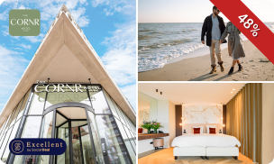 Overnachting voor 2 + ontbijt + late check-out bij The CORNR Hotel aan de Belgische kust
