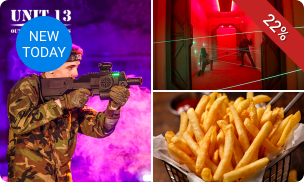 Lasergame (1 of 2 uur) evt. met Laser Maze (1 uur) + friet
