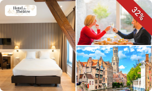 Overnachting voor 2 + ontbijt + late check-out in hartje Brugge