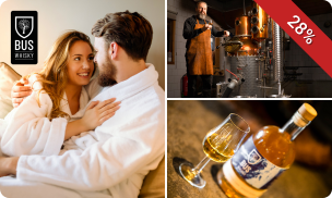 Overnachting voor 2 + ontbijt + diner + tour whiskystokerij + meer bij Bus Whisky Distillers