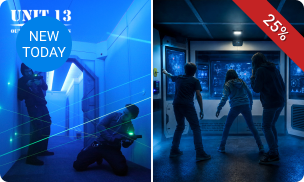 Laser Maze + X-Cube virtuele escaperoom + friet