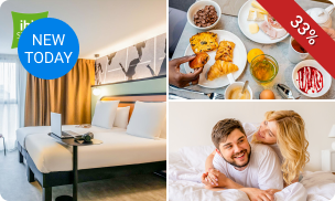 Overnachting voor 2 + ontbijt + late check-out aan de rand van Parijs