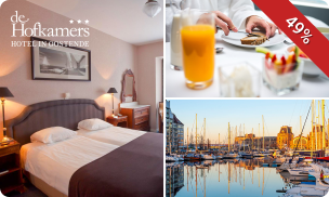 Overnachting voor 2 + ontbijt + cava + late check-out in Oostende