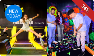 Trampolinespringen (60 min) + 18 holes GlowGolf