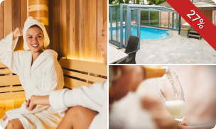 Privésauna met zwembad voor 2 personen (2,5 uur) + waardebon
