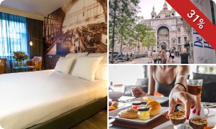 Overnachting voor 2 + ontbijt + late check-out in Antwerpen