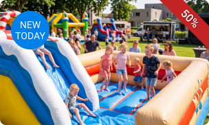 Entree springkussenfestival + evt. + friet, snack en drankje