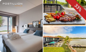 Overnachting voor 2 + ontbijt + 3-gangendiner of dagentree spa aan het Veluwemeer