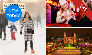 Entree schaatsbaan + schaatshuur + warme chocolademelk in Amsterdam
