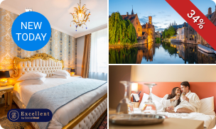 Overnachting voor 2 + ontbijt + late check-out + wellness in Brugge