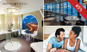 Overnachting voor 2 + ontbijt + 3-gangendiner nabij Amsterdam