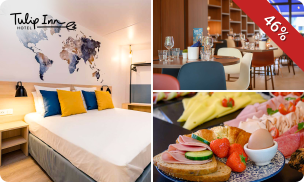 Overnachting voor 2 + ontbijt + welkomsthapje bij Tulip Inn Antwerpen