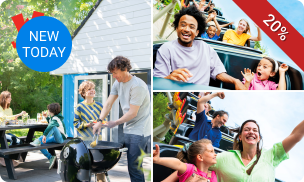 Overnachting voor 4 of 8 personen in Walibi Village + evt. dagticket voor Walibi Holland