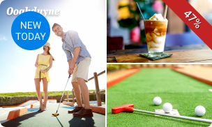 Potje minigolf + frozen cappuccino of slush puppie bij Ooghduyne
