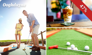 Potje minigolf + frozen cappuccino of slush puppie bij Ooghduyne