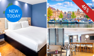 Overnachting voor 2 + ontbijt + late check-out in Amsterdam
